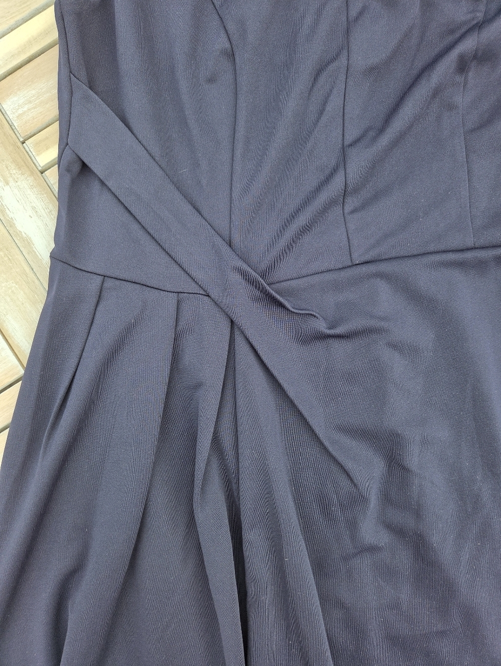 Aupuls Navy Sleeveless Midi Dress with Front Twist Waist  Detail Large - Picture 5 of 5